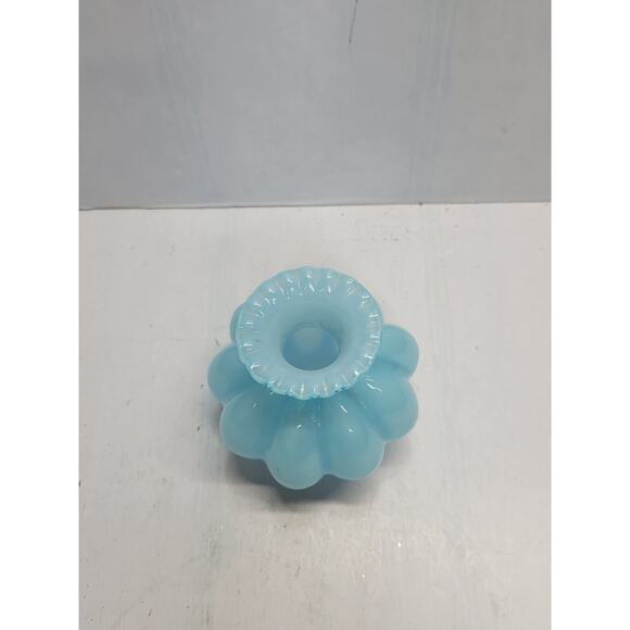 Vintage Fenton Cologne Bottle No Stopper Blue Overlay - Picture 2 of 5